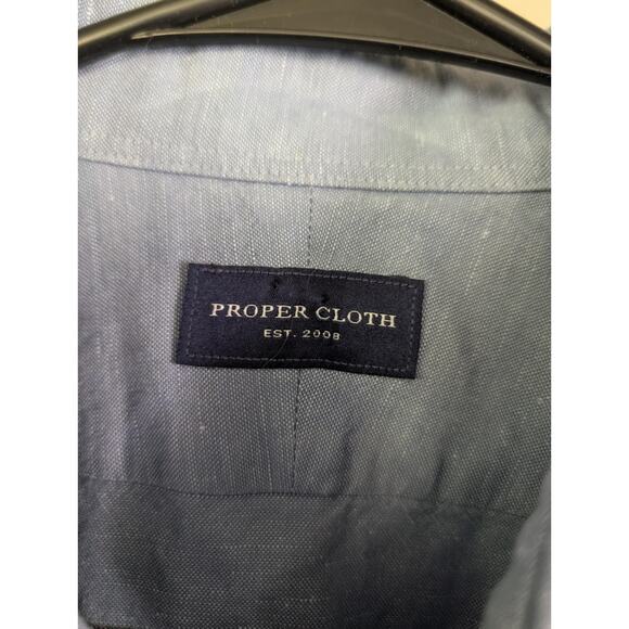 Proper Cloth Shirt Mens XS Blue Long Sleeve Button Up Business Preppy - Picture 2 of 8